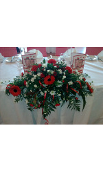 Top Table Red weddings Flowers